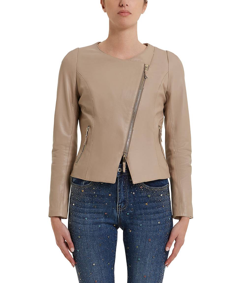 Loriblu Giacca in pelle beige