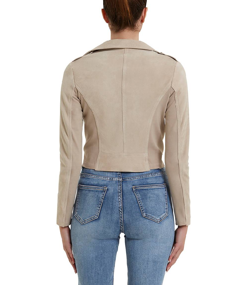 Loriblu Giacca Stile Biker In Camoscio Naturale
