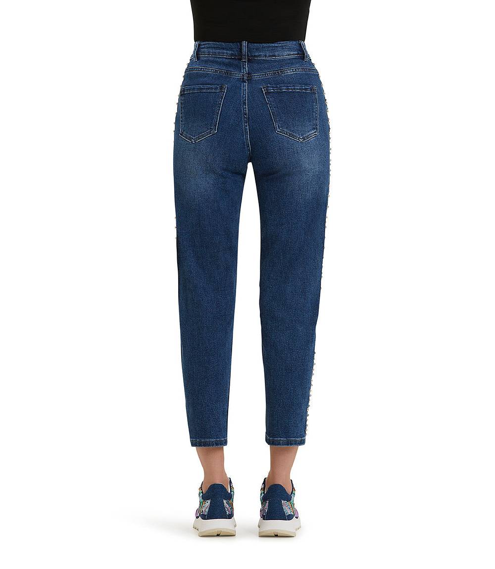 Loriblu Jeans A Gamba Dritta Con Cristalli