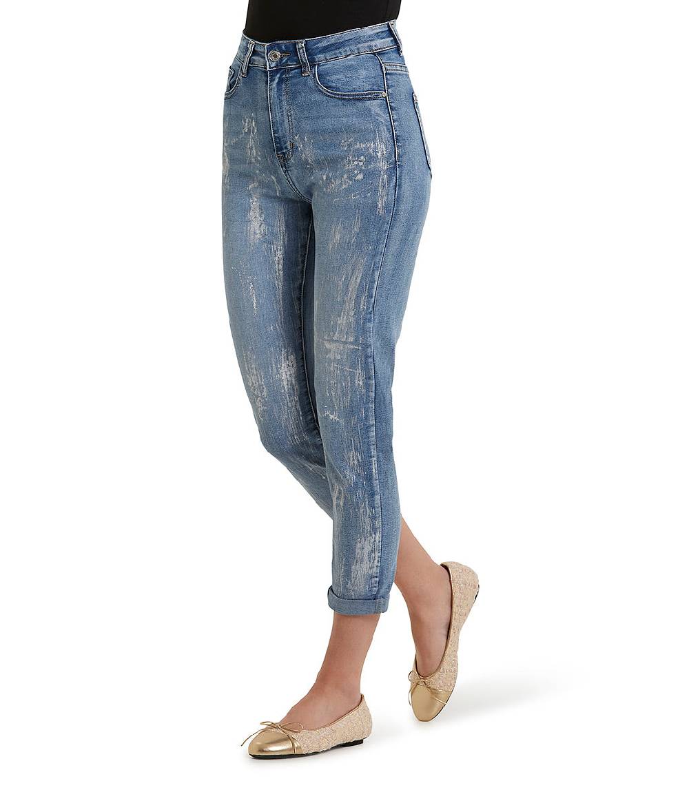 Loriblu Jeans Slim-fit Con Strappi All-over