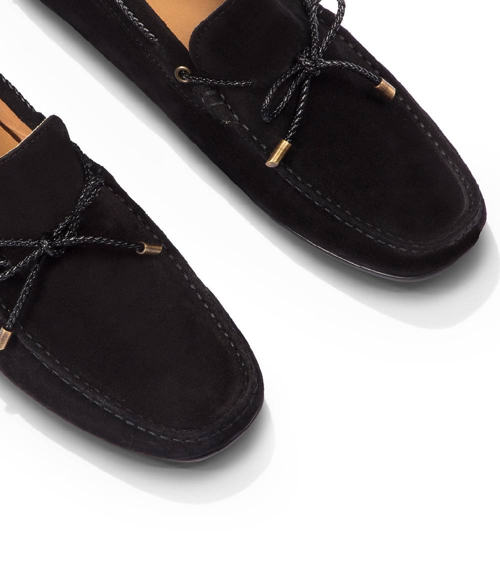 Loriblu Mocassini Da Barca In Camoscio Nero