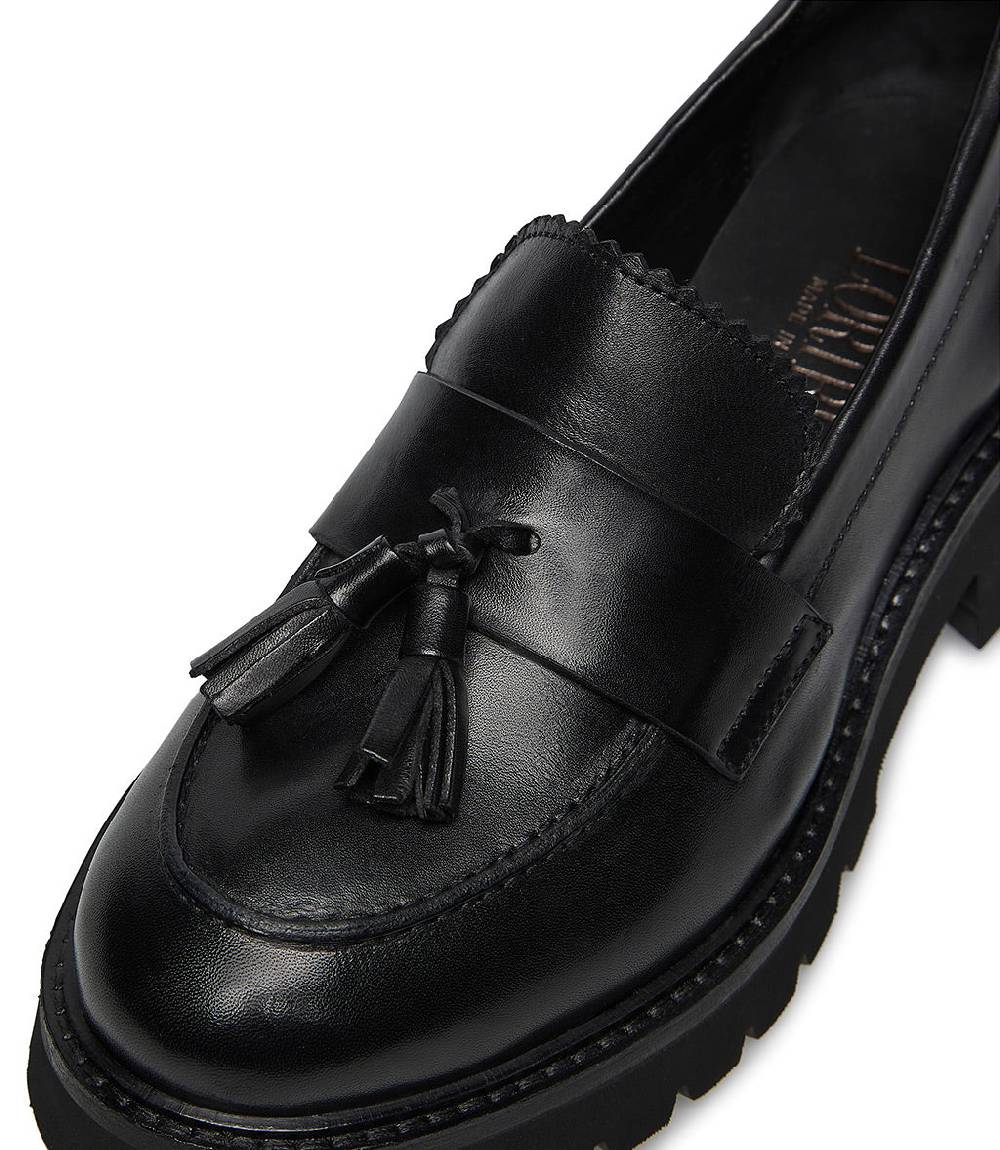 Loriblu Mocassini In Nappa Nera Con Nappine