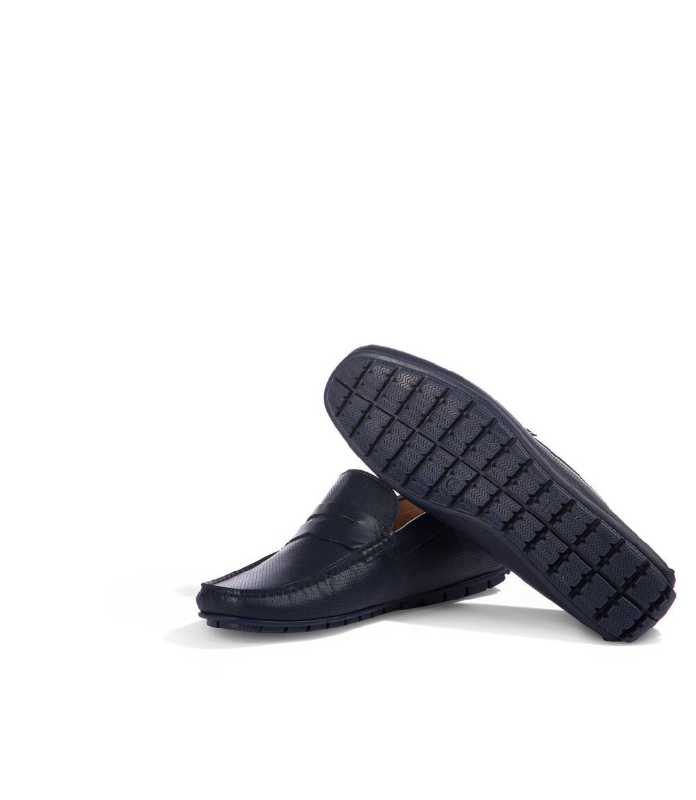 Loriblu Mocassini In Nappa Traforata Blu Scuro