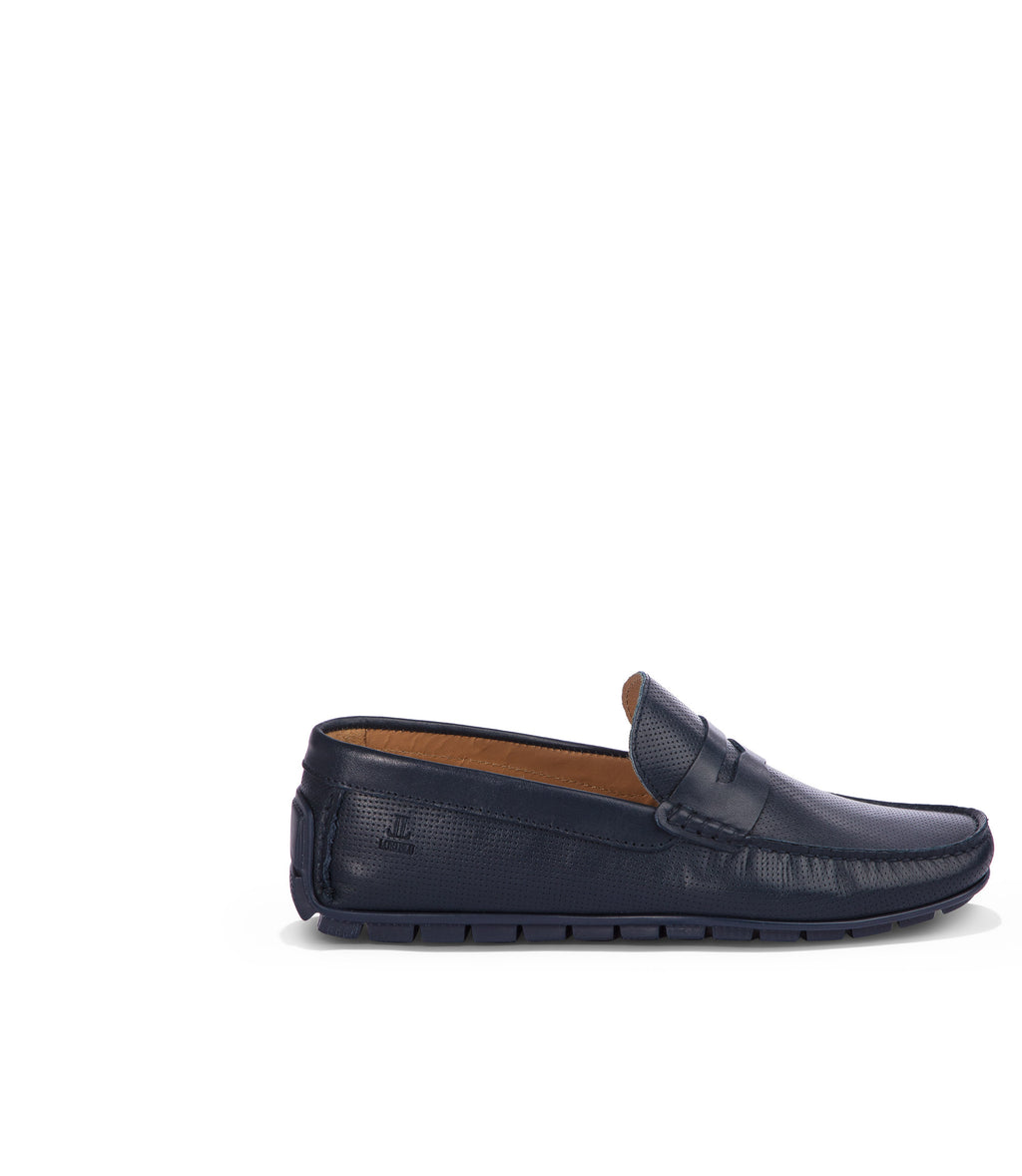 Loriblu Mocassini in nappa traforata blu scuro