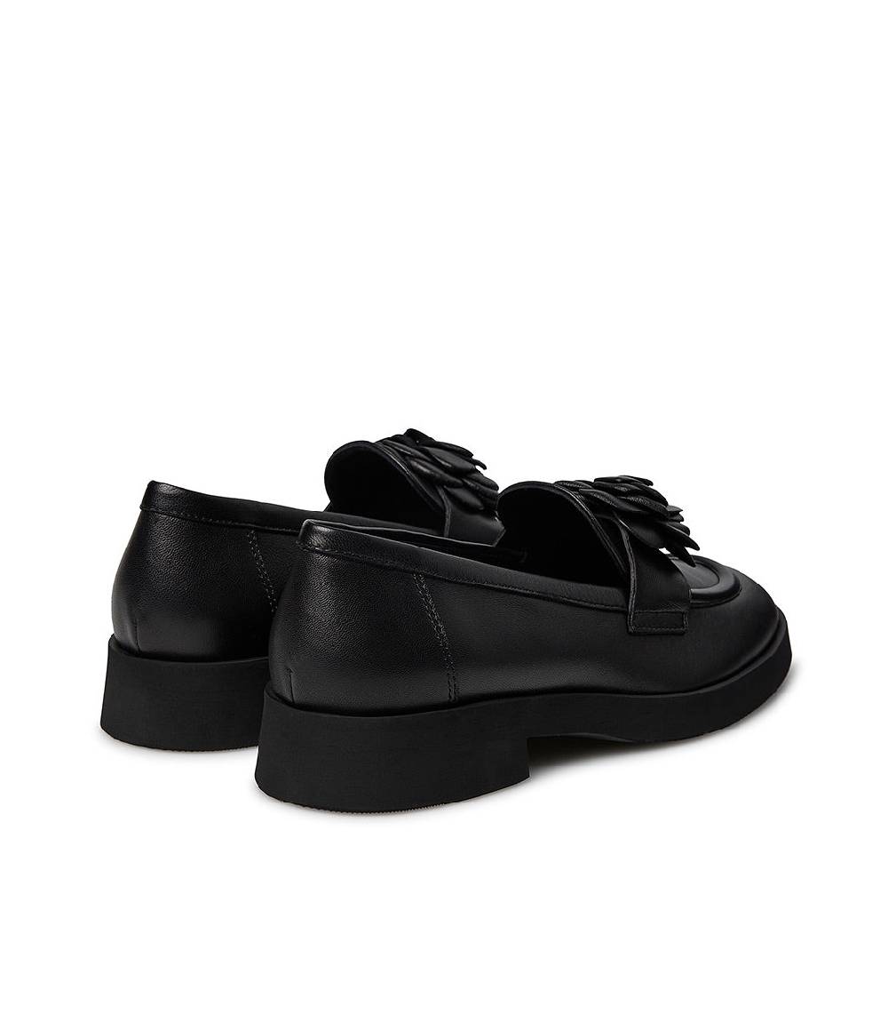 Loriblu Mocassino In Nappa Nero Con Fiore