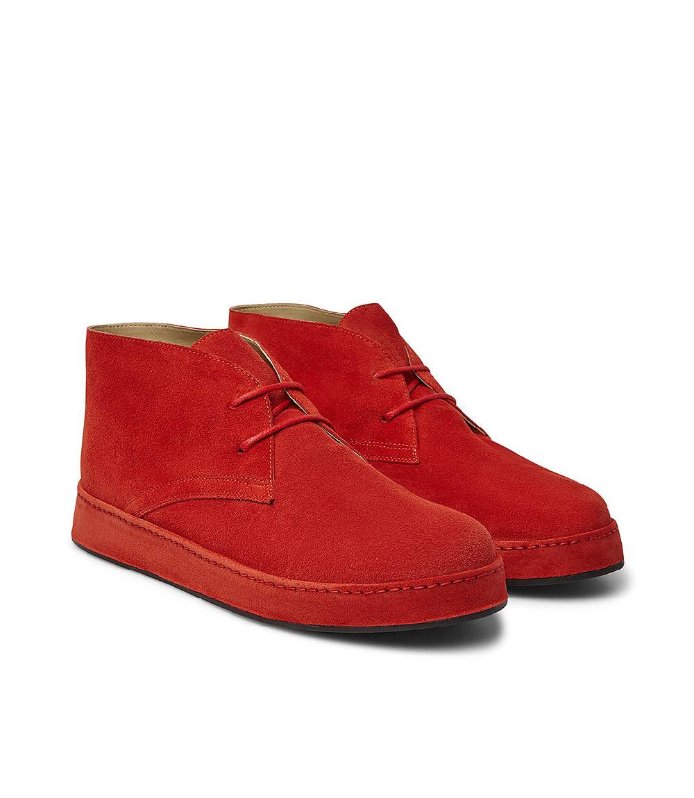 Loriblu Polacchini In Pelle Scamosciata Rossa