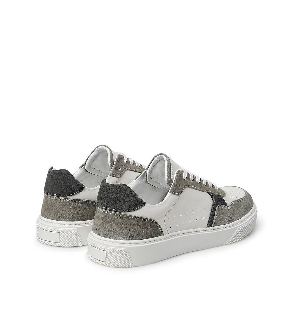 Loriblu Sneaker In Pelle Bianca E Camoscio Tortora