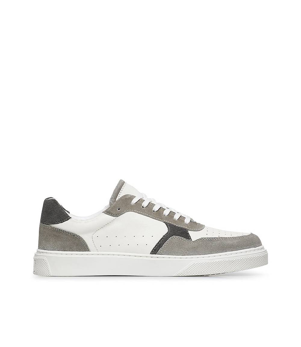 Loriblu Sneaker in pelle bianca e camoscio tortora