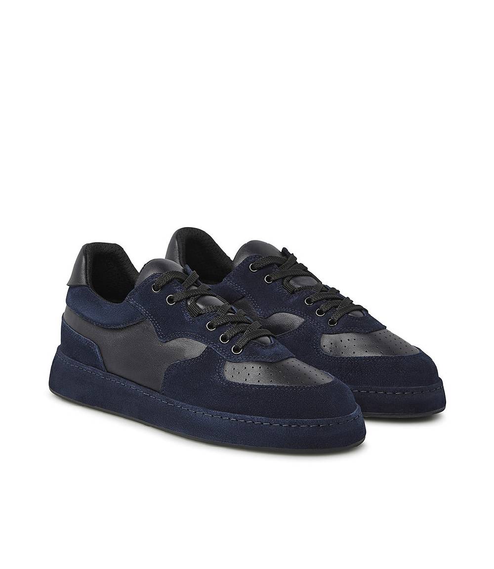 Loriblu Sneakers In Nappa E Camoscio Blu Scuro