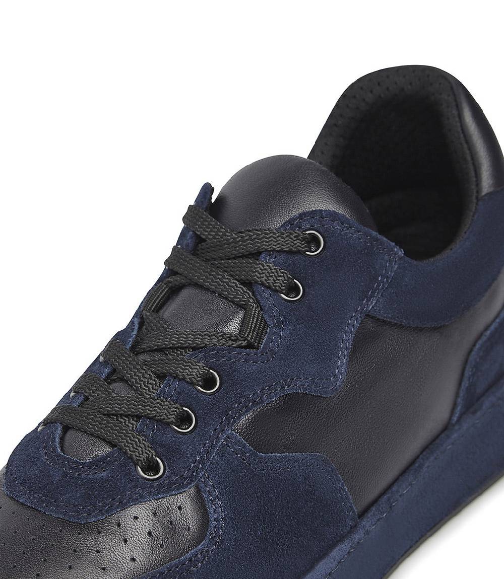 Loriblu Sneakers In Nappa E Camoscio Blu Scuro