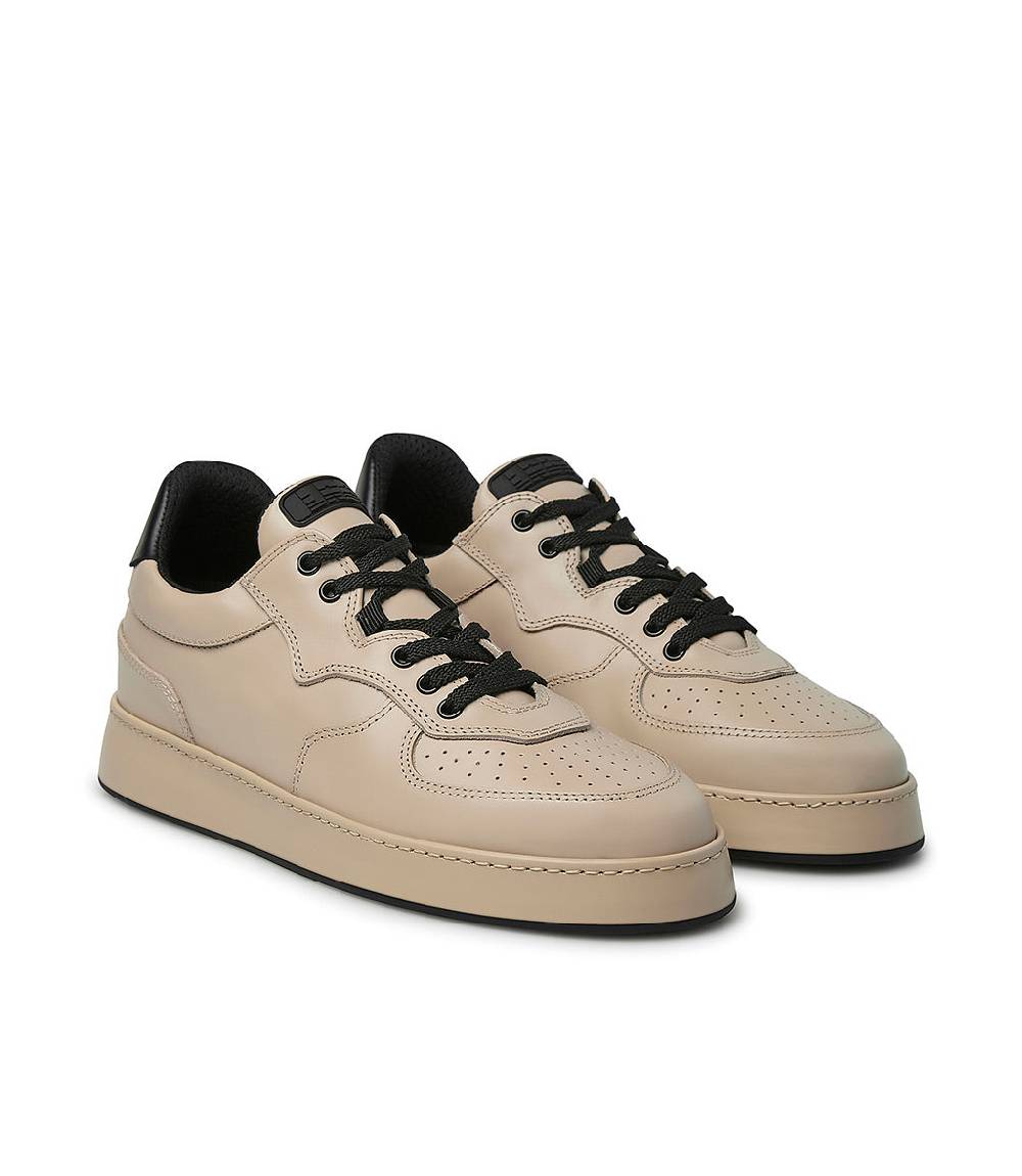 Loriblu Sneakers In Pelle Beige E Nero