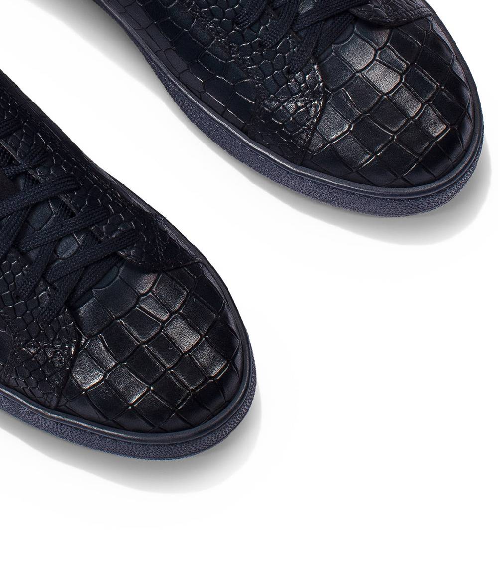 Loriblu Sneakers In Pelle Effetto Coccodrillo Blu