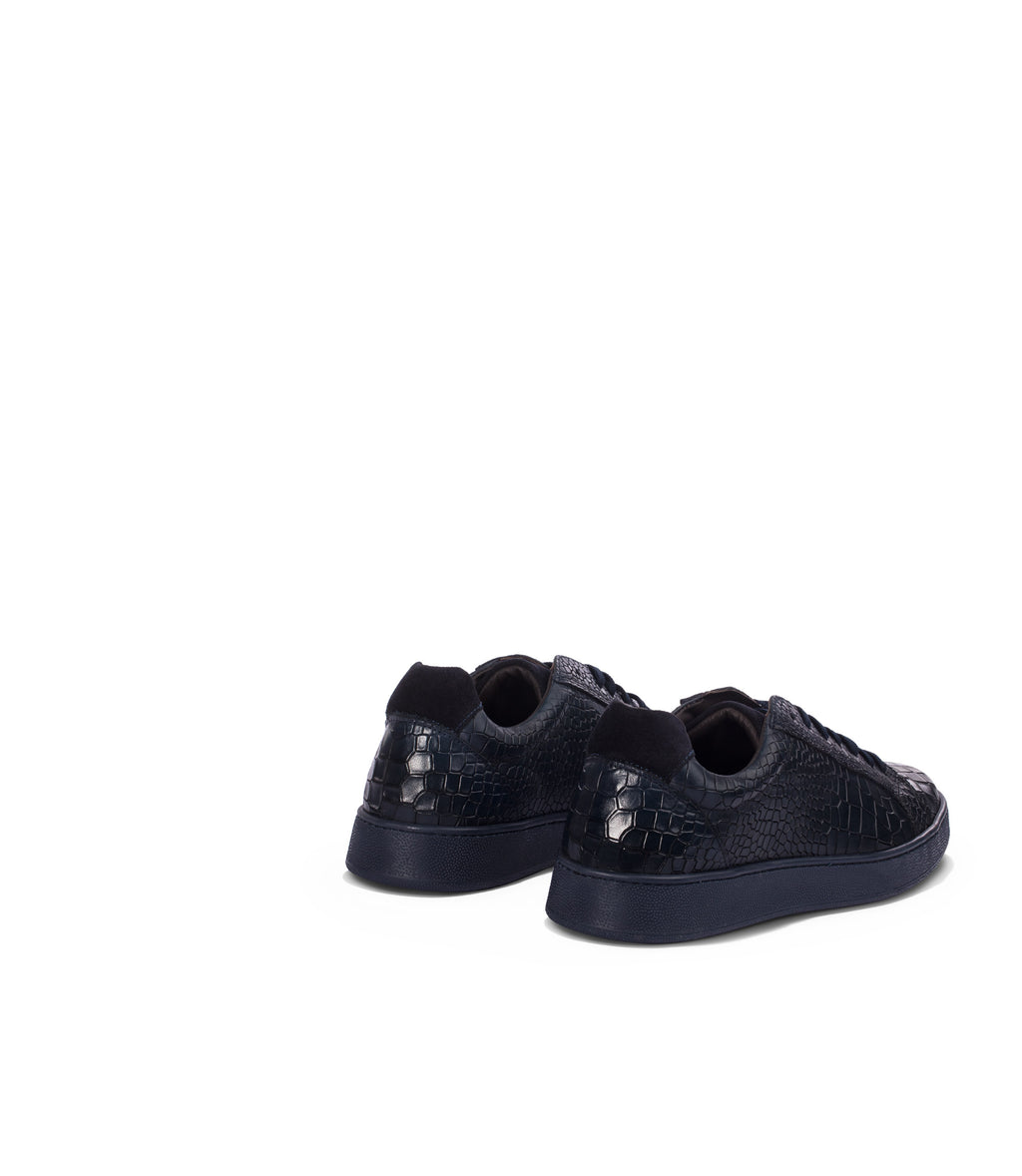 Loriblu Sneakers In Pelle Effetto Coccodrillo Blu