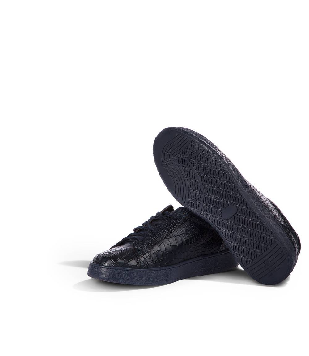 Loriblu Sneakers In Pelle Effetto Coccodrillo Blu