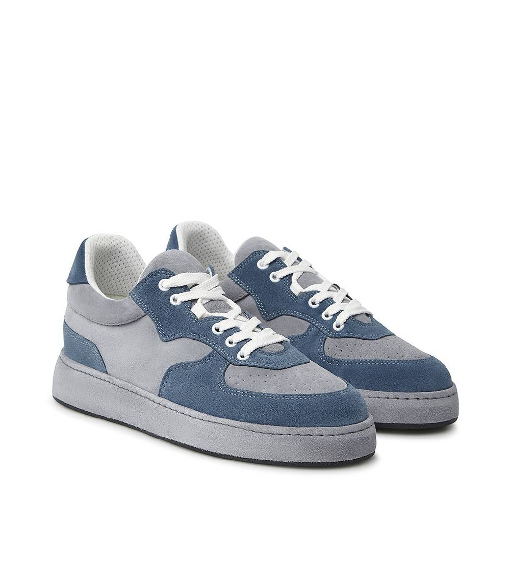 Loriblu Sneakers In Pelle Scamosciata Blu E Grigio