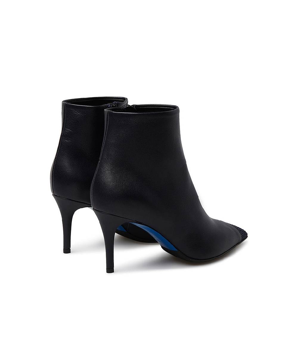 Loriblu Stivaletti In Nappa Blu Con Cristalli