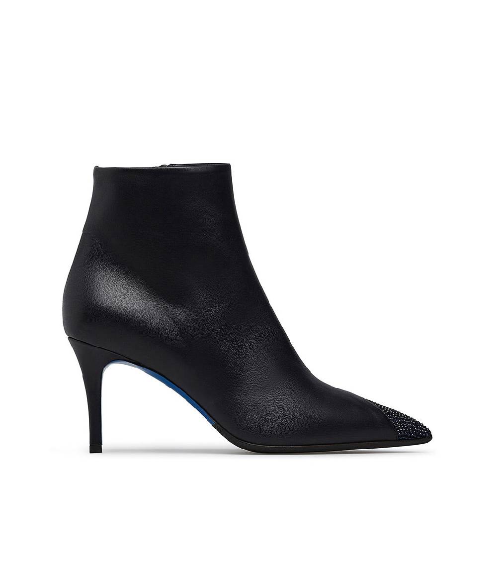 Loriblu Stivaletti in nappa blu con cristalli