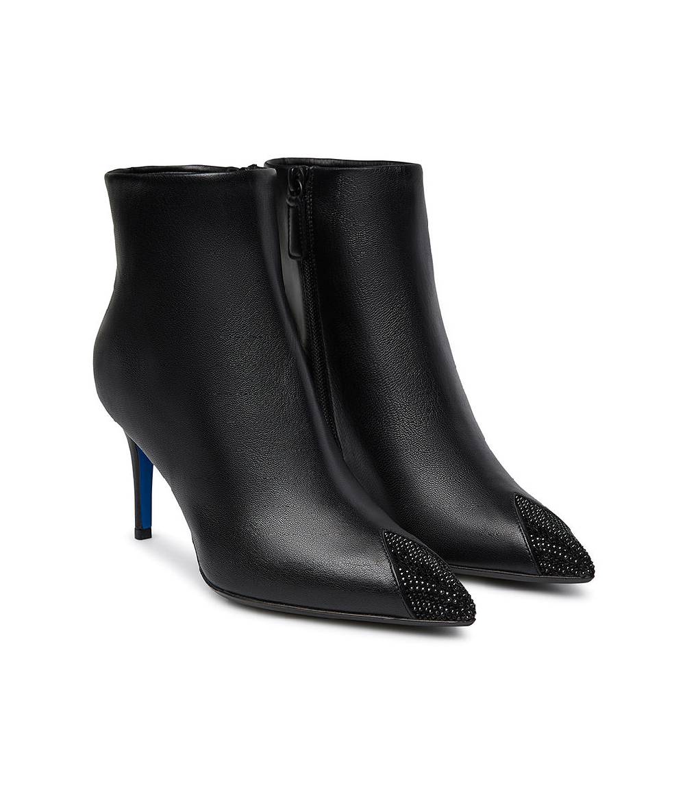 Loriblu Stivaletti In Nappa Nera Con Cristalli