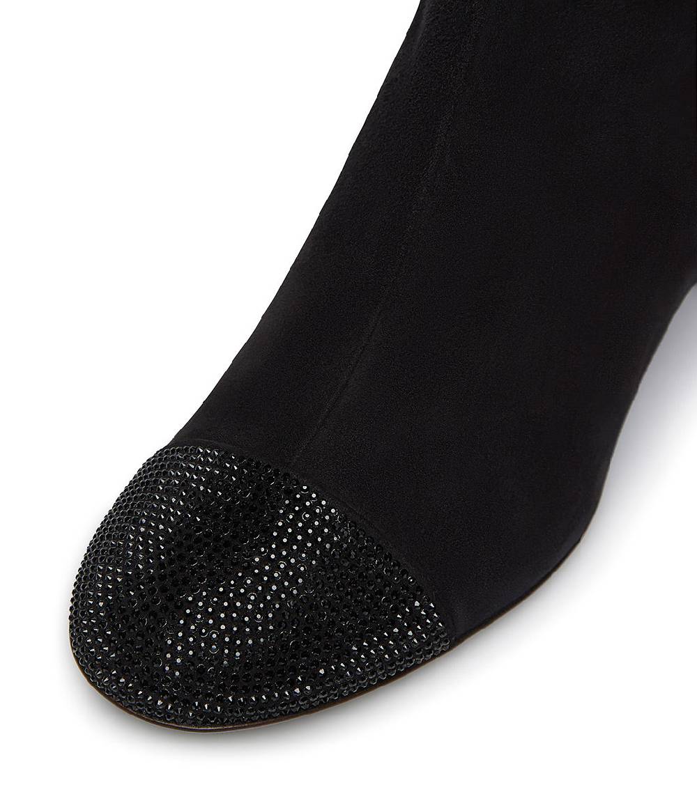 Loriblu Stivaletto Camoscio Nero Con Cristalli