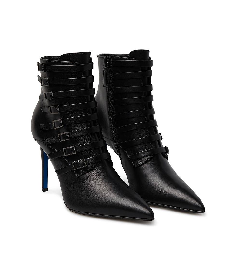 Loriblu Stivaletto In Nappa Nera Con Cinturini