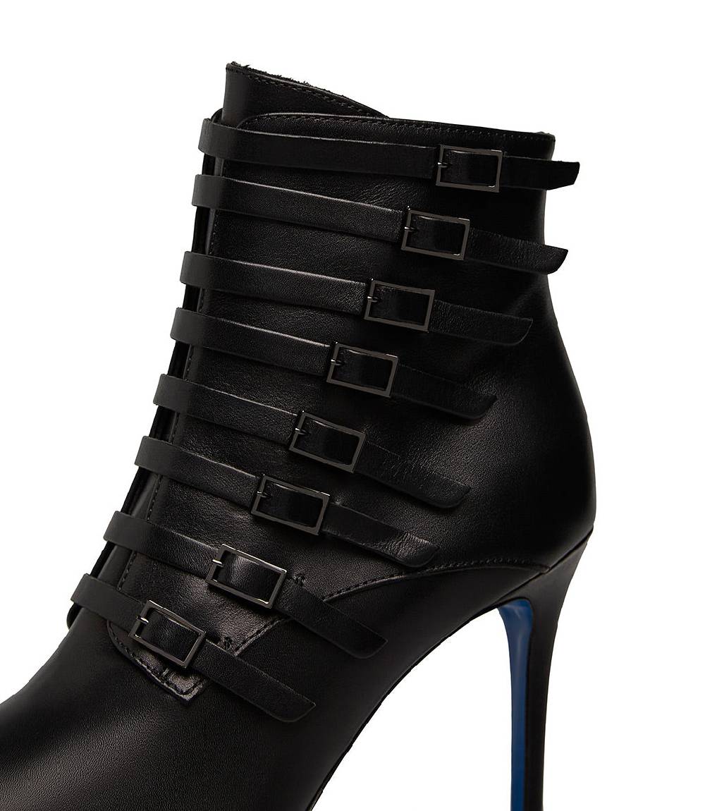 Loriblu Stivaletto In Nappa Nera Con Cinturini