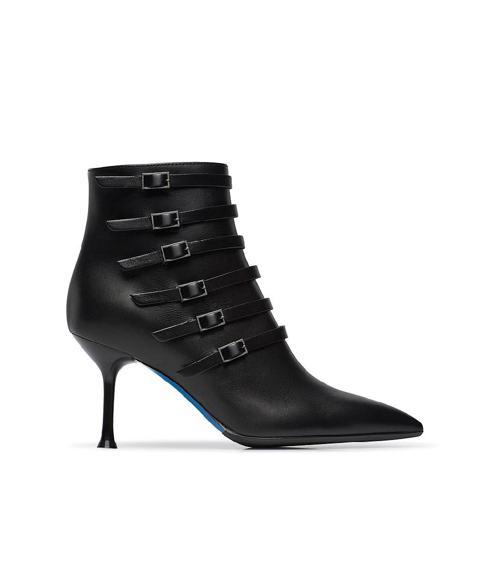 Loriblu Stivaletto in nappa nera con cinturini