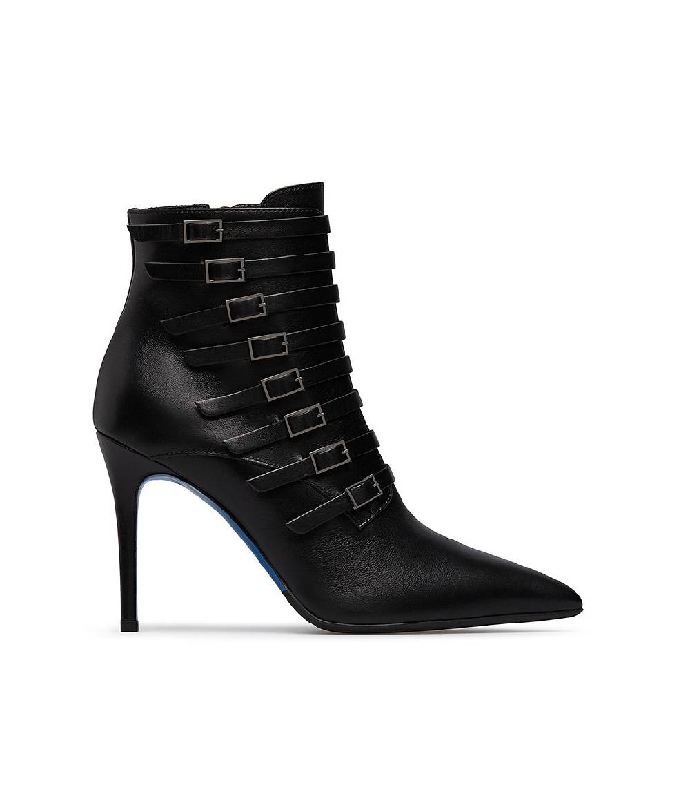 Loriblu Stivaletto in nappa nera con cinturini