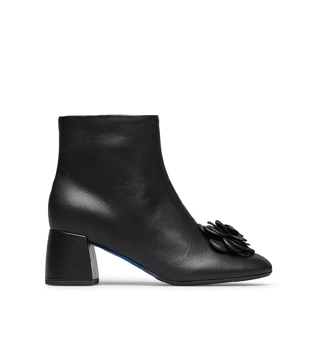 Loriblu Stivaletto in nappa nera con fiore