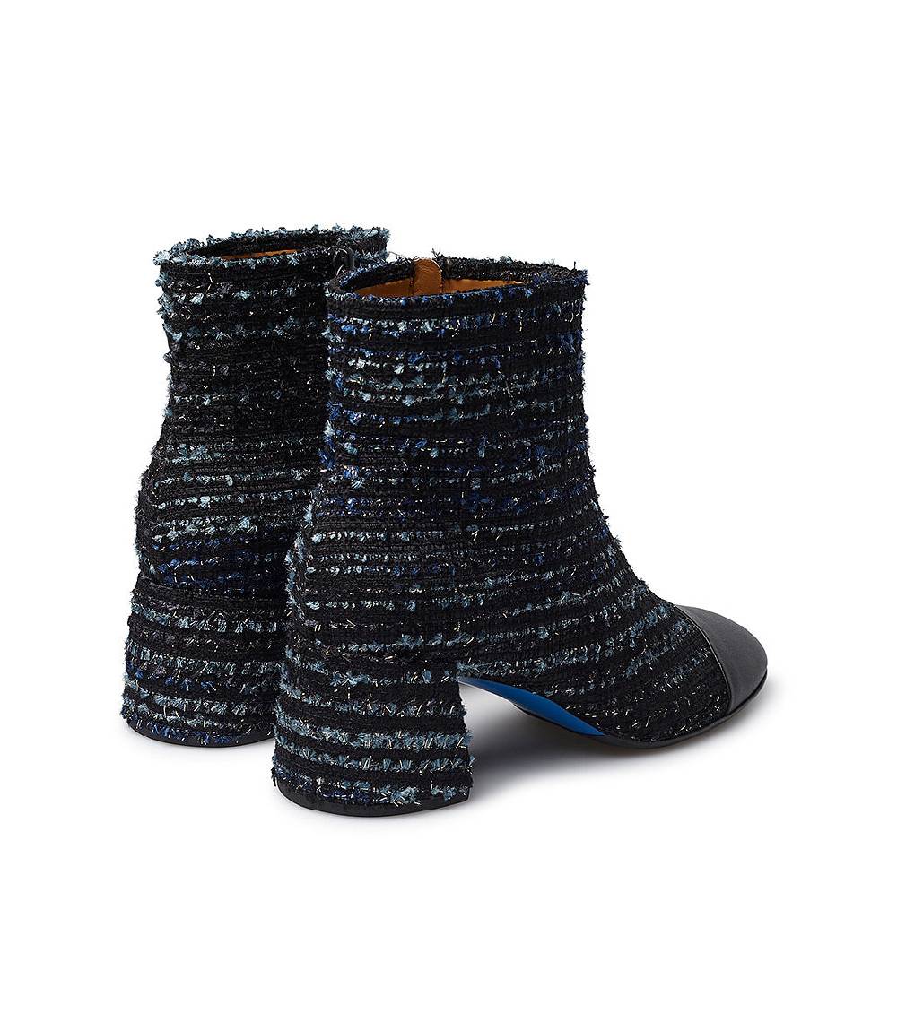 Loriblu Stivaletto In Tessuto Tweed E Nappa Blu