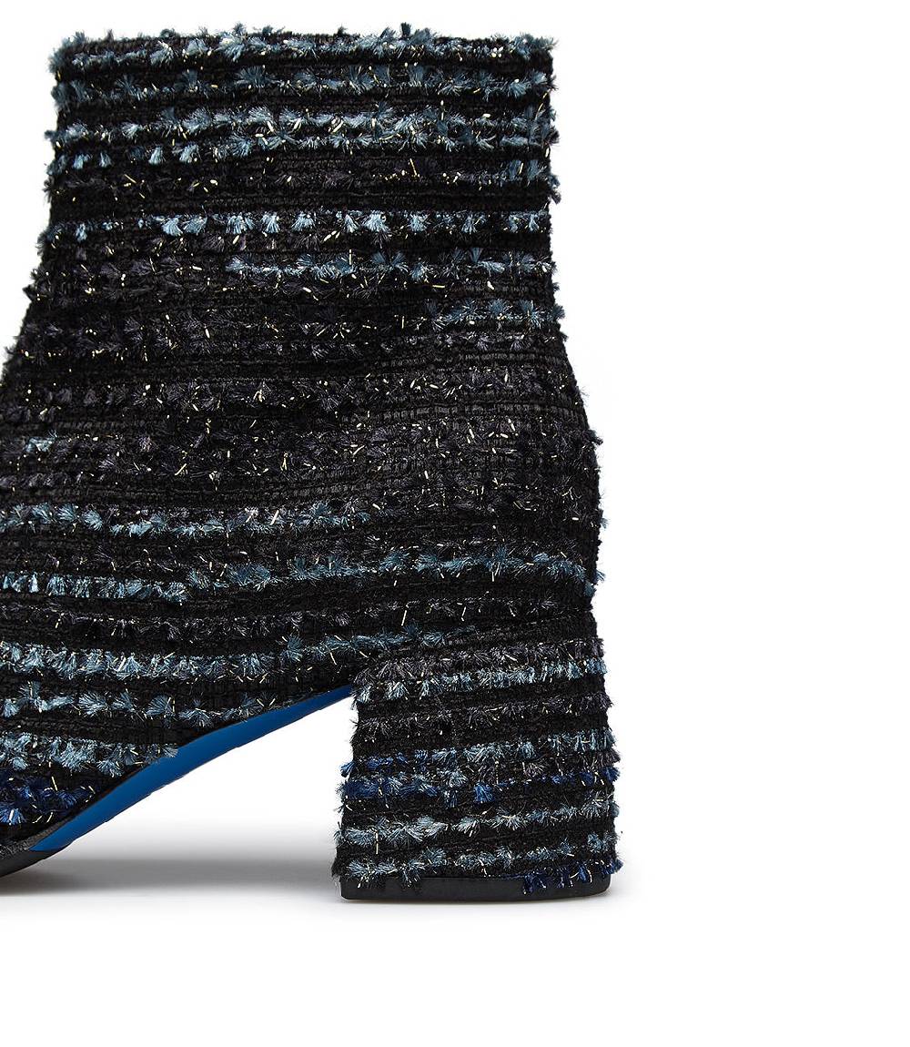 Loriblu Stivaletto In Tessuto Tweed E Nappa Blu