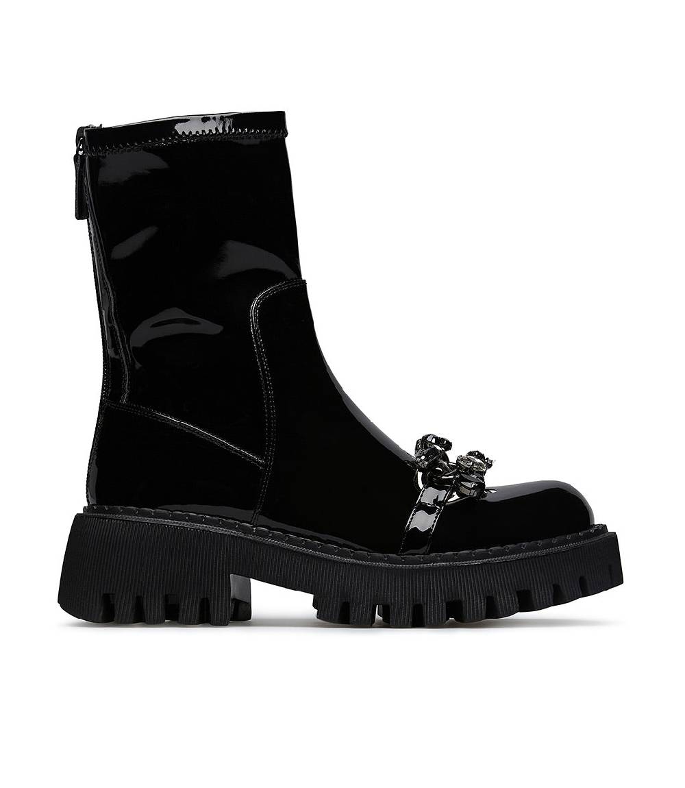 Loriblu Stivaletto in vernice nera con pietre