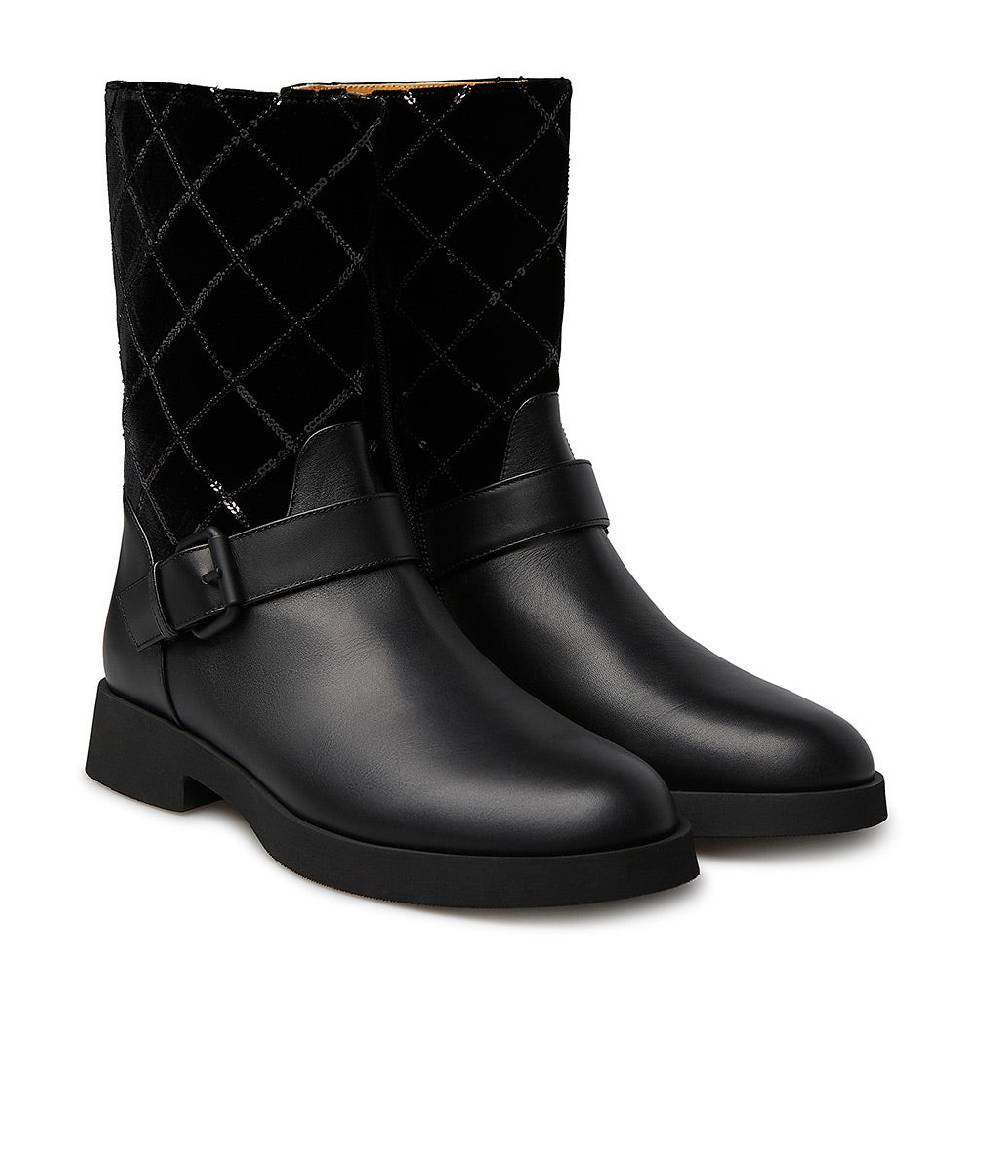 Loriblu Stivaletto In Vitello E Camoscio Nero