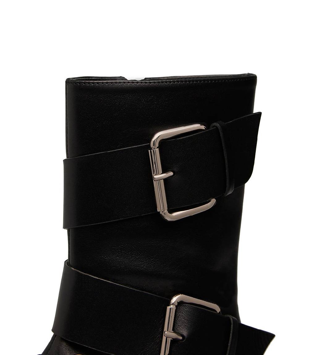 Loriblu Stivaletto In Vitello Nero Con Cinturini