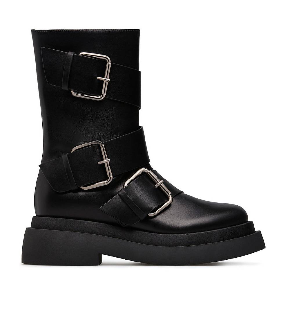 Loriblu Stivaletto in vitello nero con cinturini