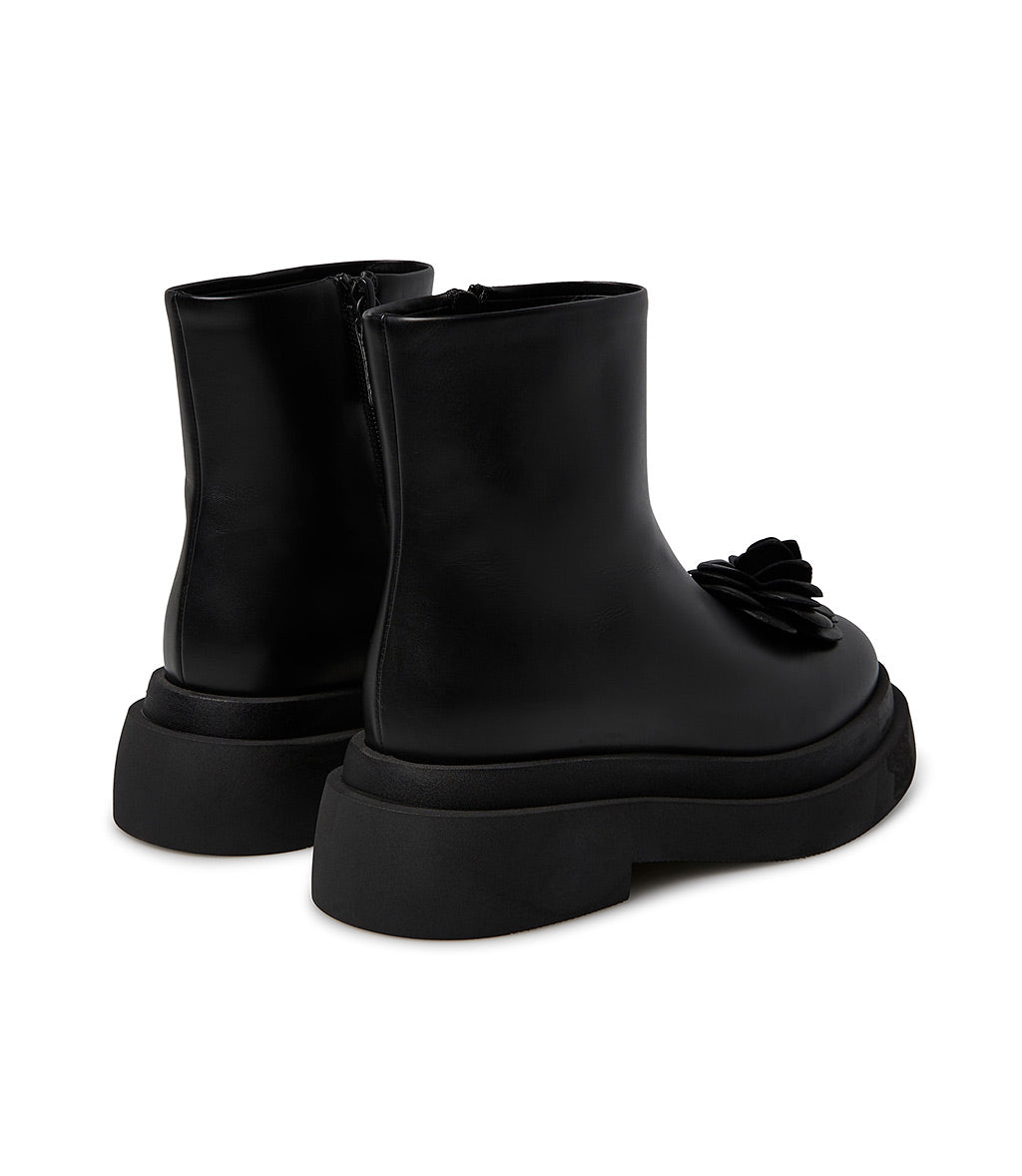 Loriblu Stivaletto In Vitello Nero Con Fiore