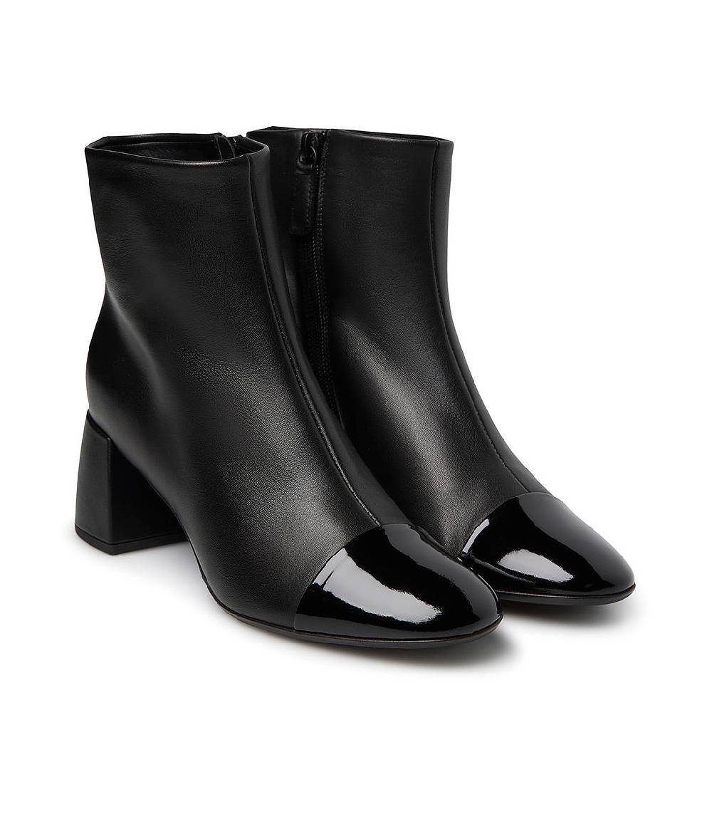 Loriblu Stivaletto Nappa Nero Con Punta In Vernice