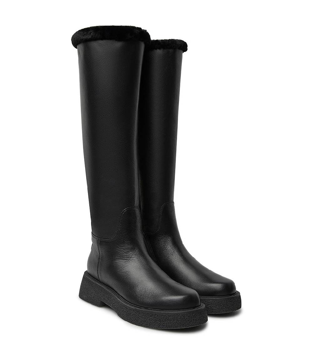 Loriblu Stivali In Pelle E Shearling Nero