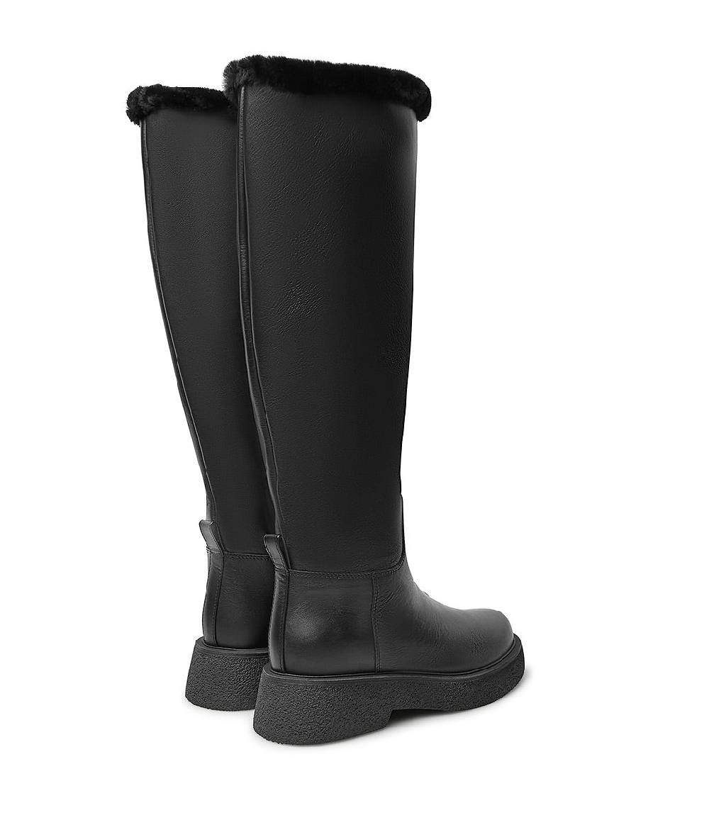 Loriblu Stivali In Pelle E Shearling Nero