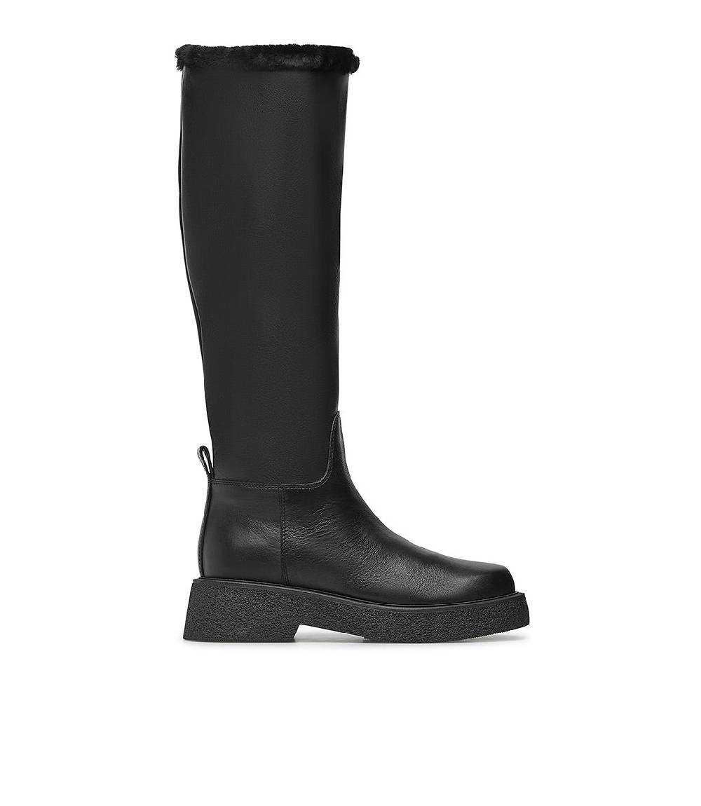 Loriblu Stivali in pelle e shearling nero