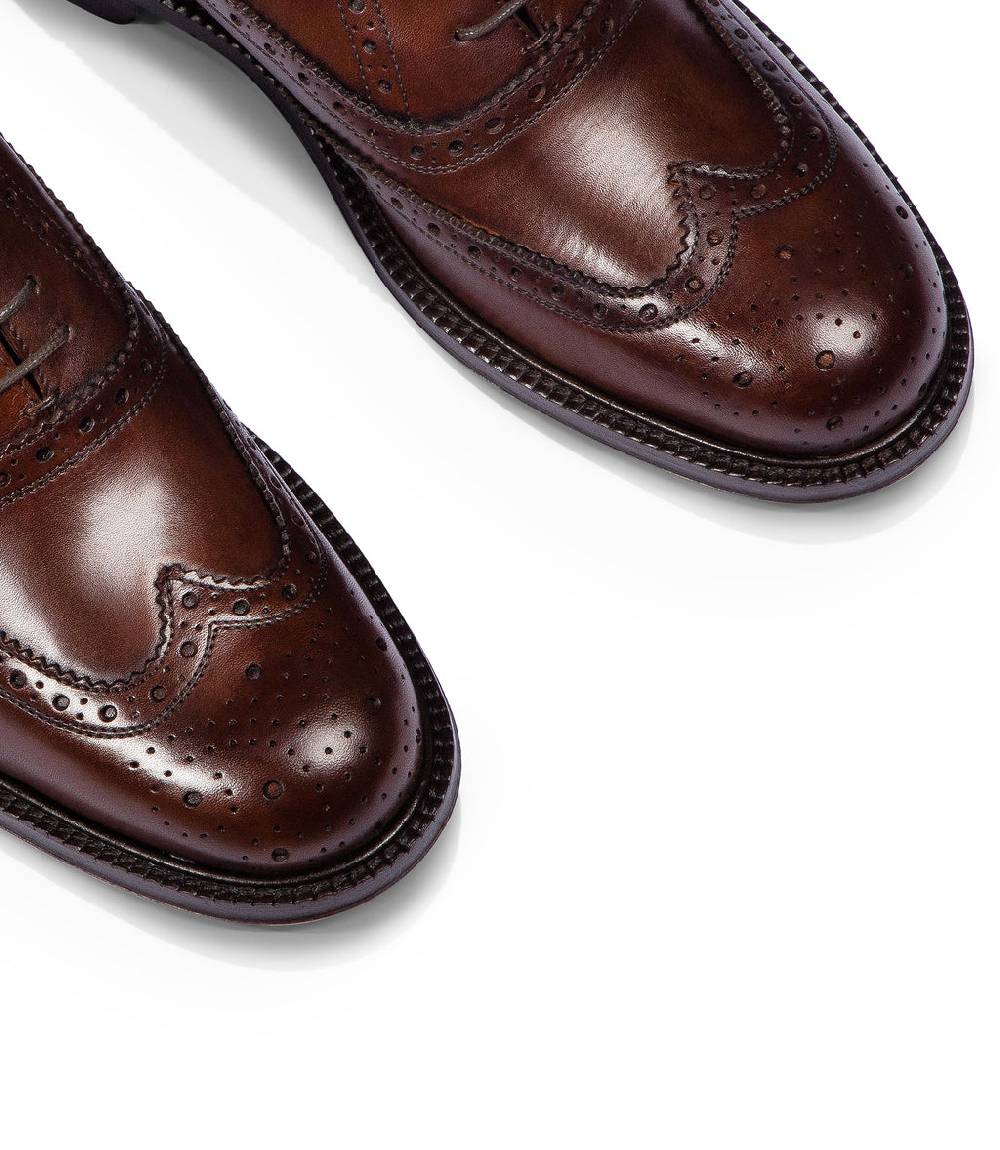 Loriblu Stringate Oxford In Pelle Brogue Marrone