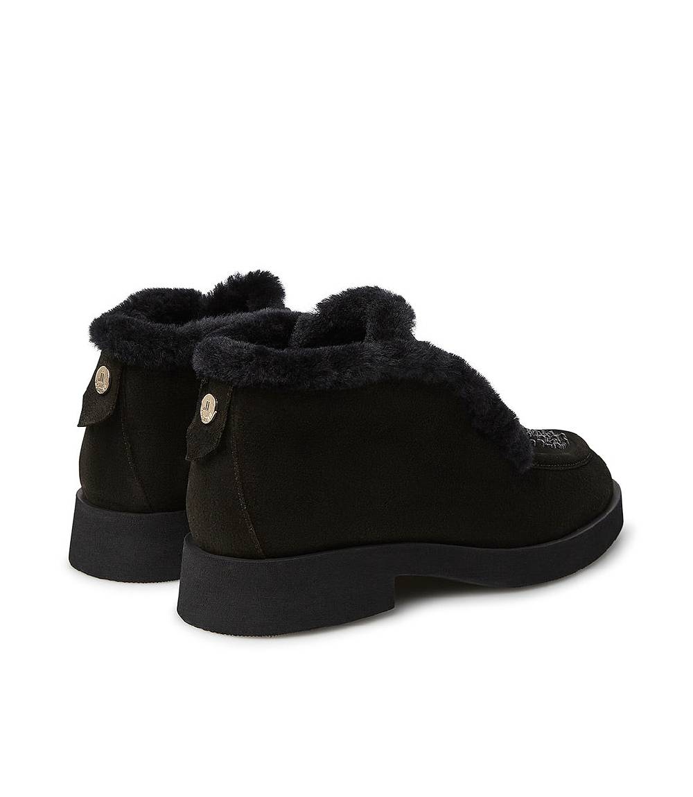 Loriblu Mocassini In Pelle Scamosciata E Shearling Nero