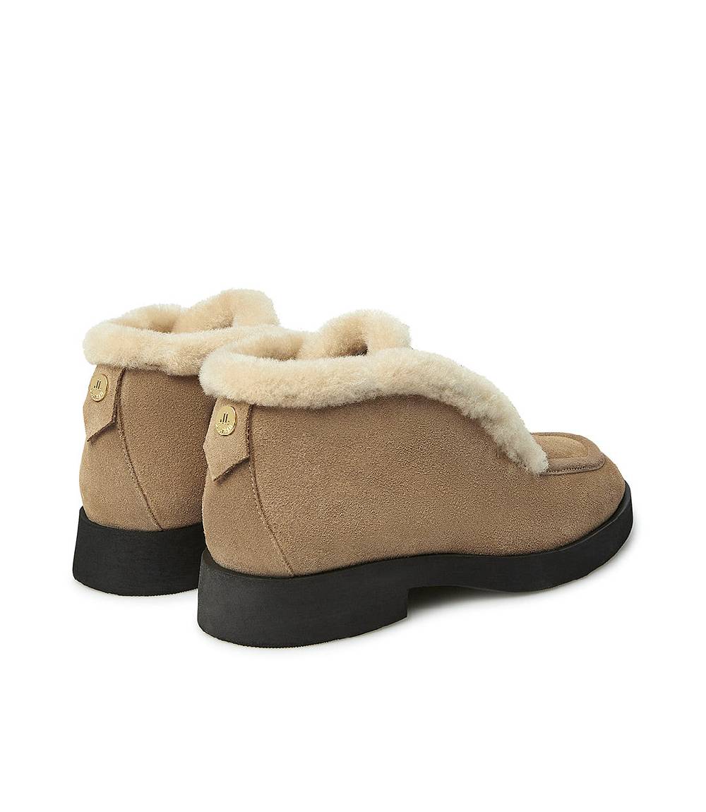 Loriblu Mocassini In Velour Miele Con Fibbia-gioiello