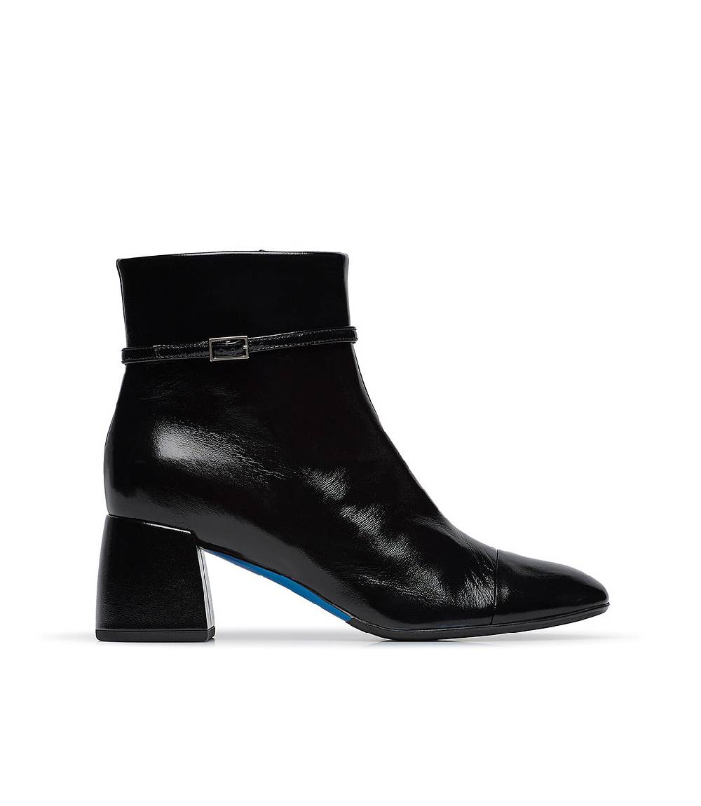 Loriblu Stivaletto in pelle lucida nera con cinturino