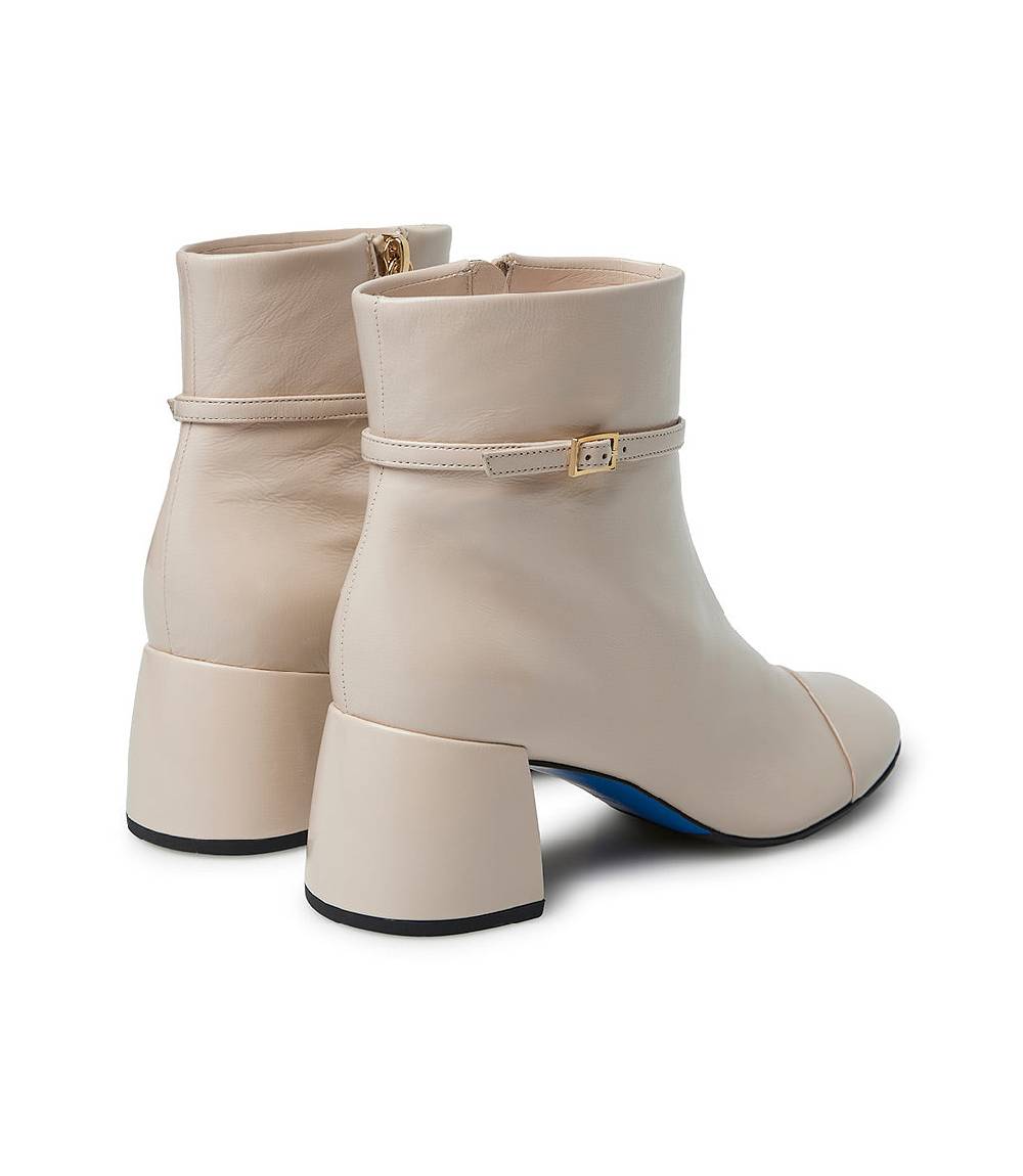 Loriblu Stivaletto In Pelle Lucida Sabbia Con Cinturino