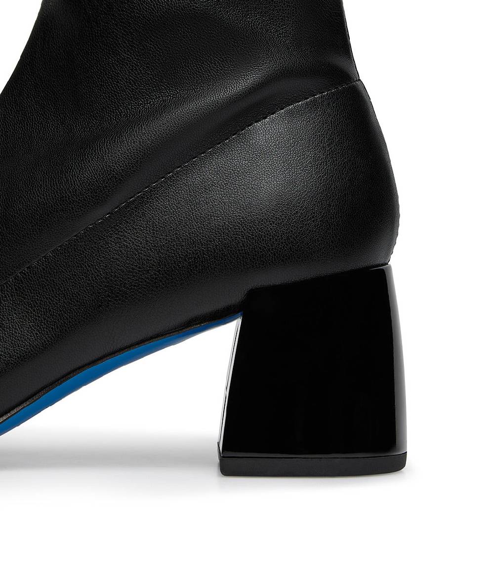 Loriblu Stivaletto In Pelle Nera Con Dettagli In Vernice