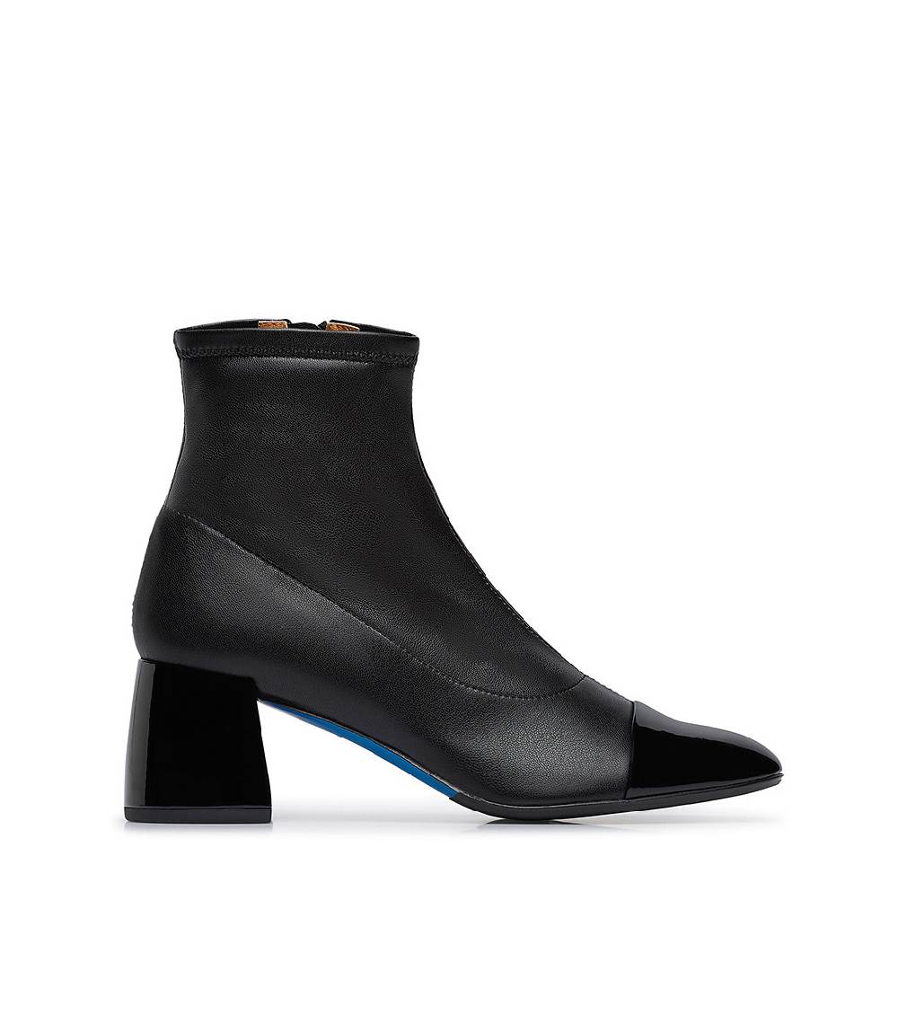 Loriblu Stivaletto in pelle nera con dettagli in vernice