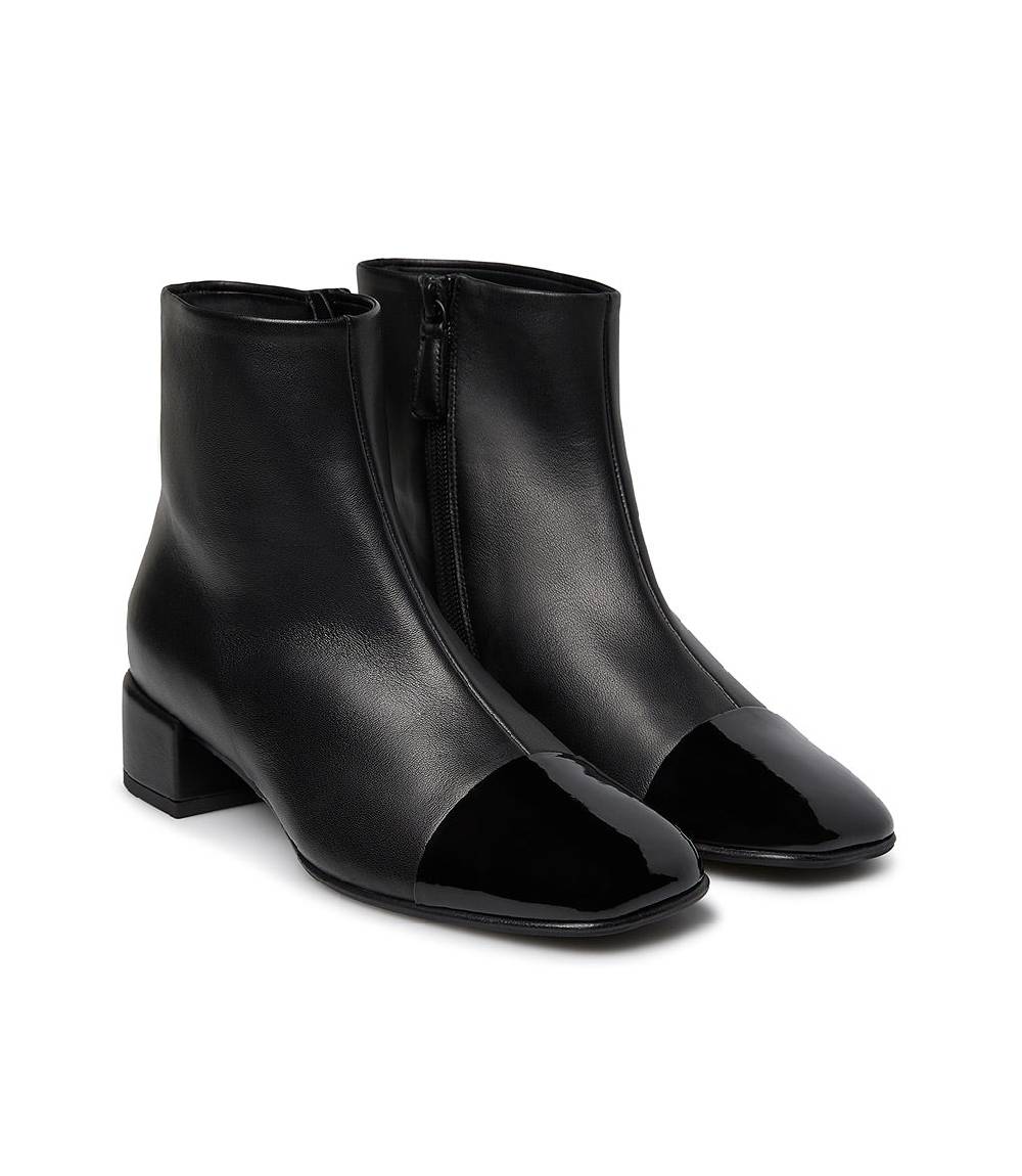 Loriblu Stivaletto Nappa Nero Con Dettagli In Vernice