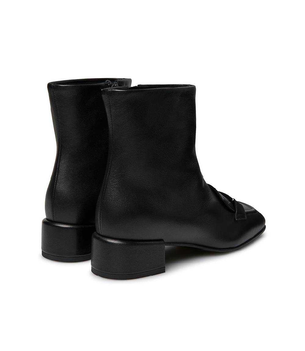 Loriblu Stivaletto Nappa Nero Con Placca Logo Metal