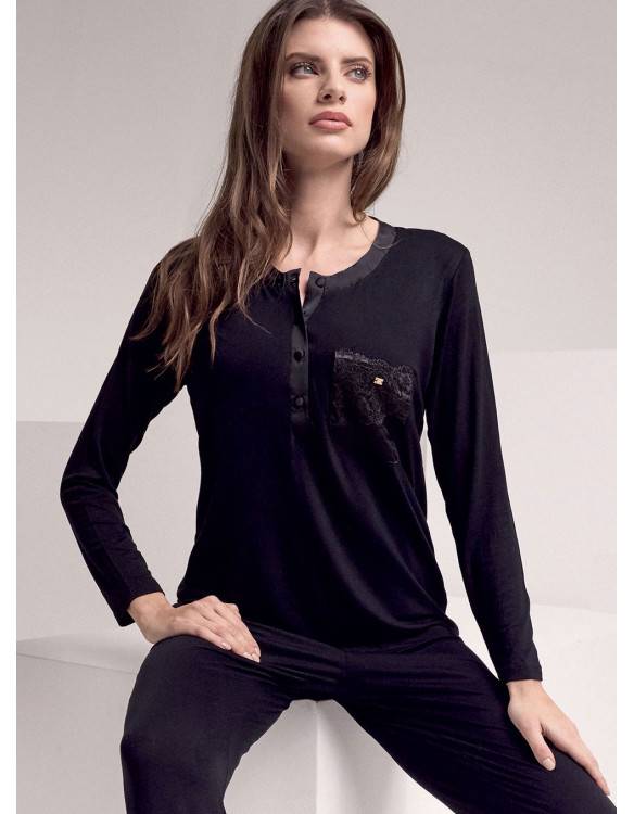 Lormar Pigiama Serafino - Serie SATÈN