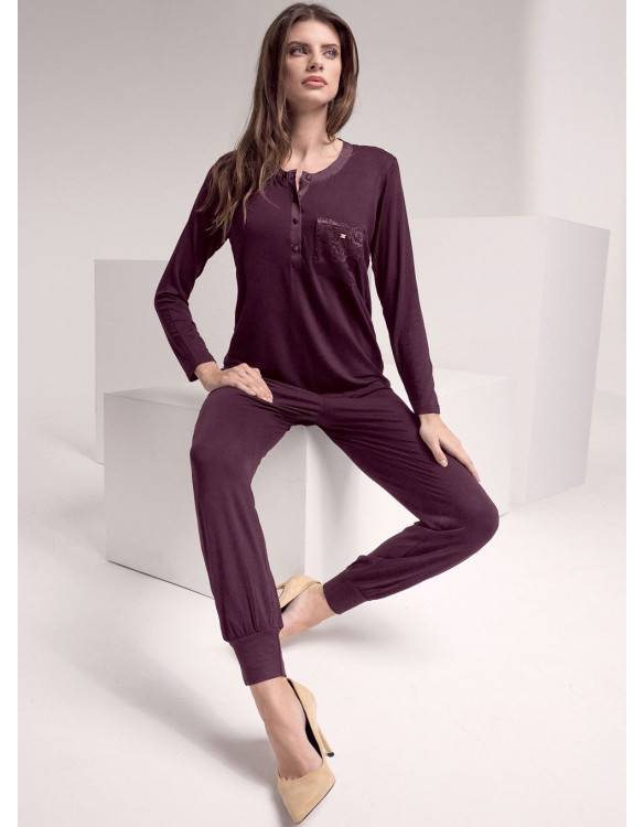 Lormar Pigiama Serafino - Serie SATÈN